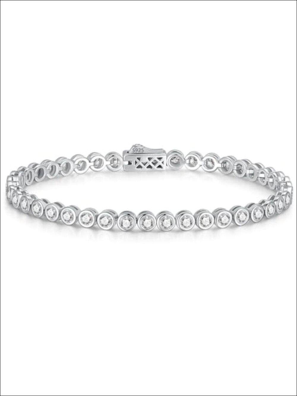 Moissanite Tennis Bracelet 3mm Bezel Set 3.9cttw VVS1 D Color Gift for Her (No